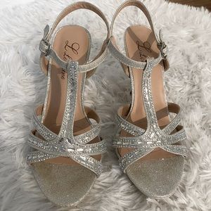 silver L Lorraine sparkly heels